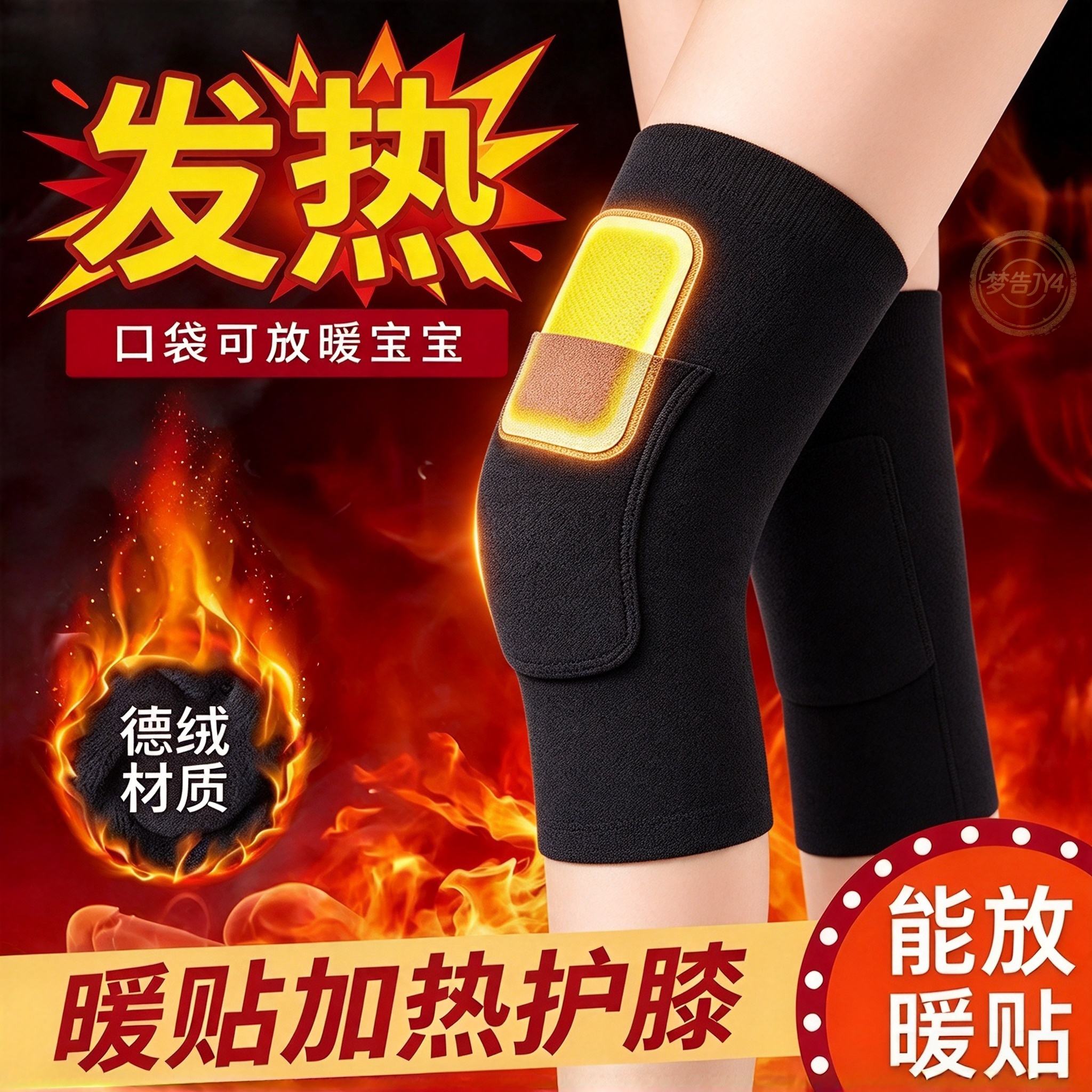 德绒加厚保暖护膝高腰加长秋裤