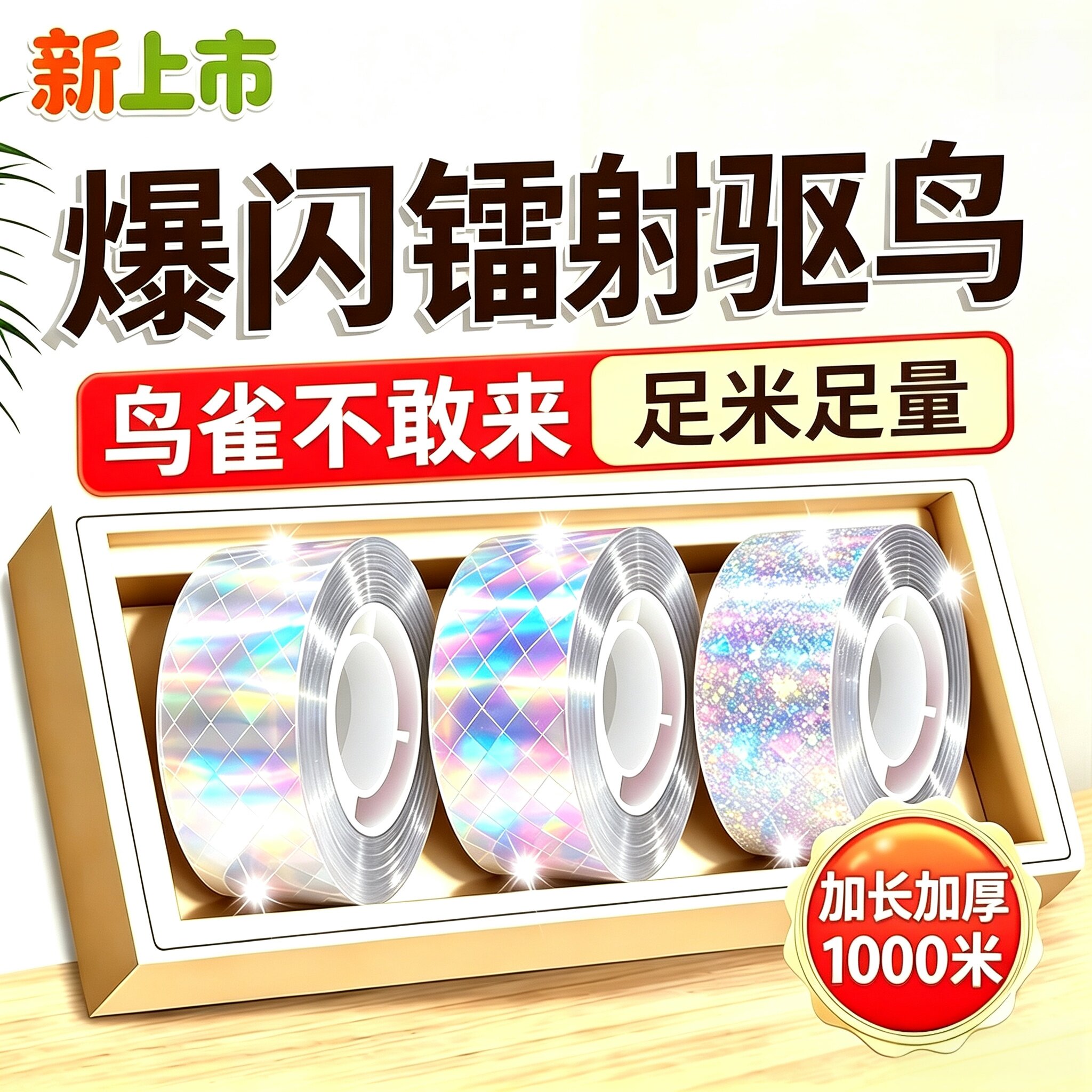 双面反光爆闪驱鸟彩带果园农田