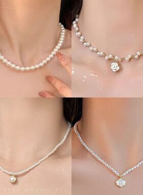 千慧饰集|法式珍珠项链轻奢ins高级简约锁骨设计爆款气 质颈链
