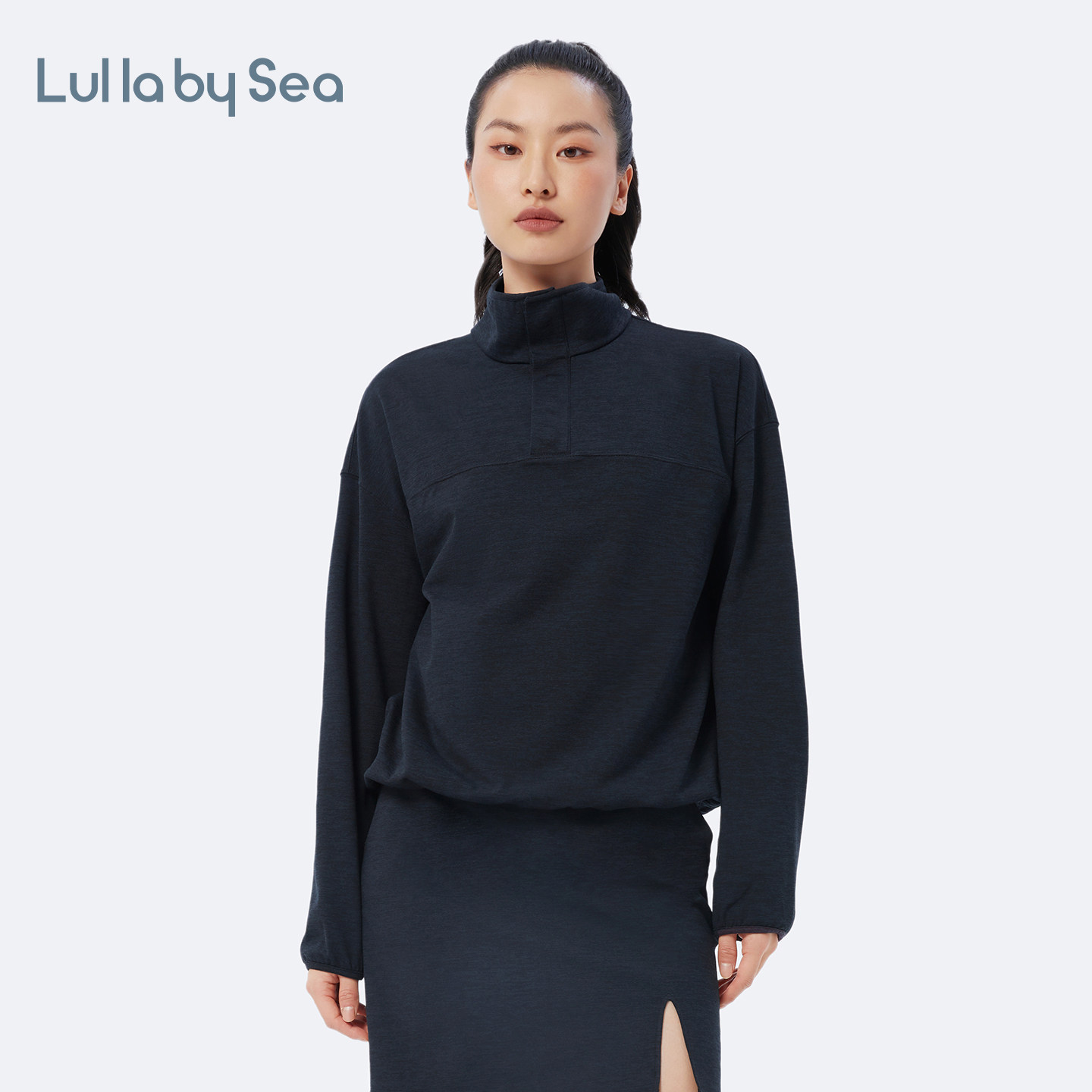 Lulla by Sea |Wonder soft立领卫衣宽松跑步运动半拉链外套女