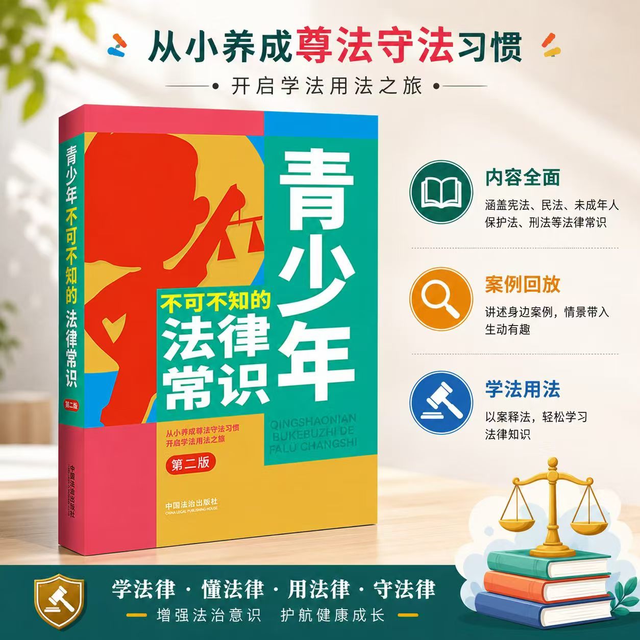 正版2025新书 青少年不可不知的法律常识 第二版 从小养成尊法守法习惯 开启学法用法之旅 中国法治出版社9787521651539