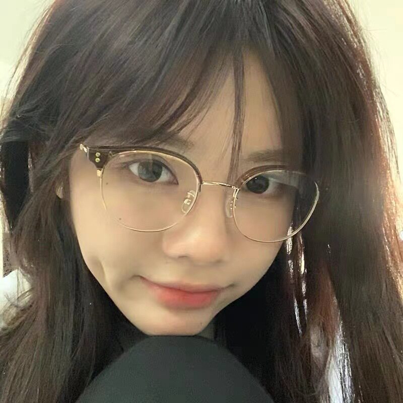 冷茶色眉线显瘦男女眼镜架