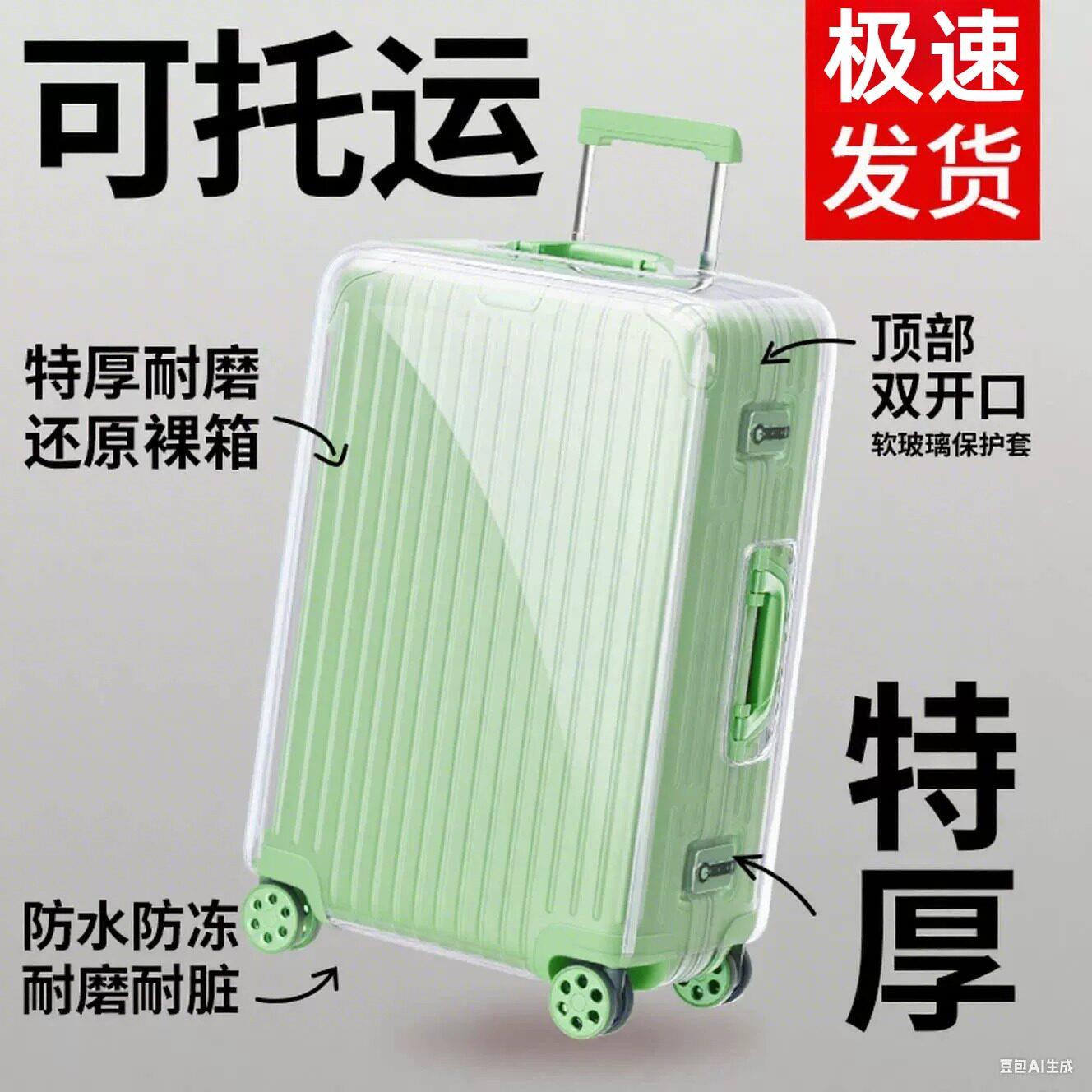 耐磨防水行李箱保护套加厚透明拉杆箱旅行箱套防尘罩20/24/2628寸
