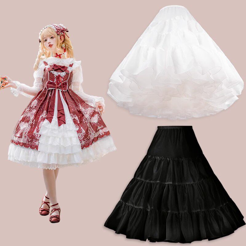 日常裙撑lolita长款洛丽塔无骨软纱撑调节礼服马面裙汉服衬裙微蓬