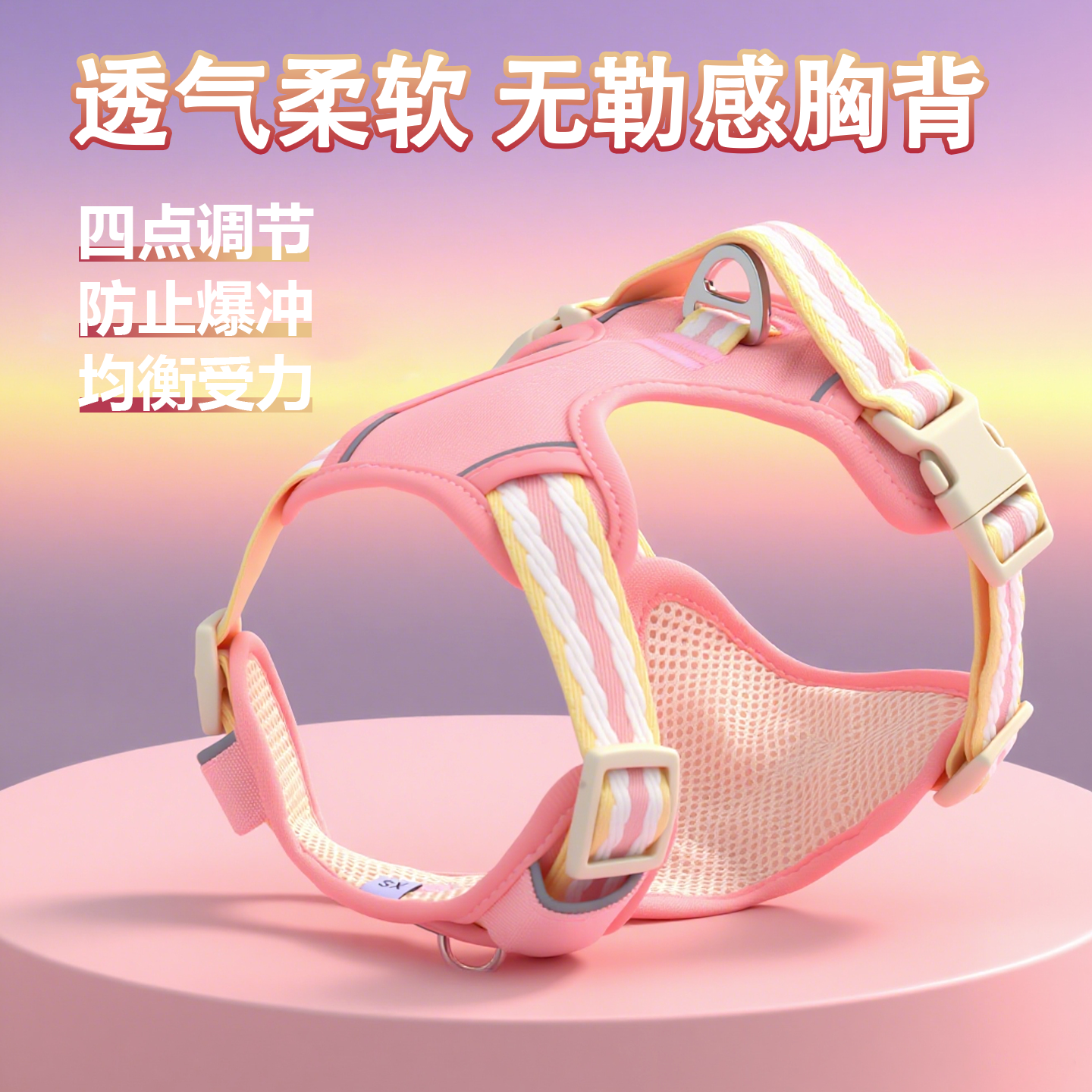 丁可狗狗胸背牵引绳防挣脱防爆冲