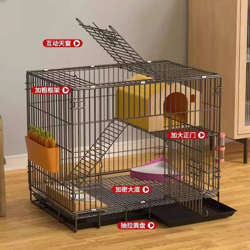 兔子笼子家用大号室内养兔自动清粪荷兰猪豚鼠笼宠物兔窝兔笼猫笼