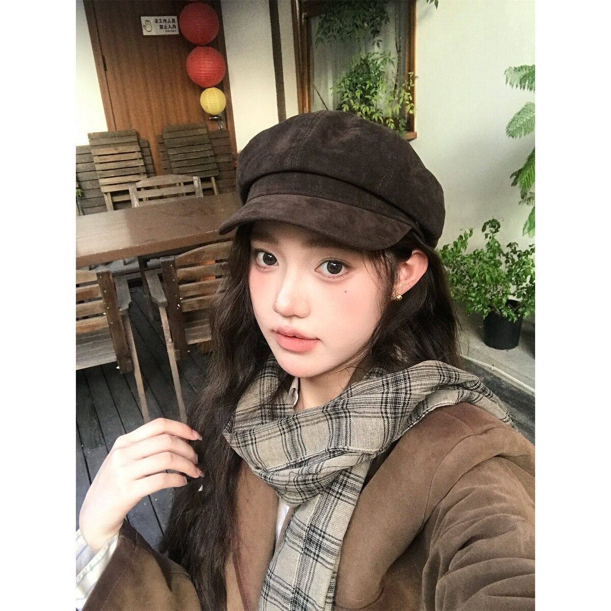 狗狗公园|【森林木屋】水洗磨毛复古八角帽硬帽檐金标百搭贝雷帽