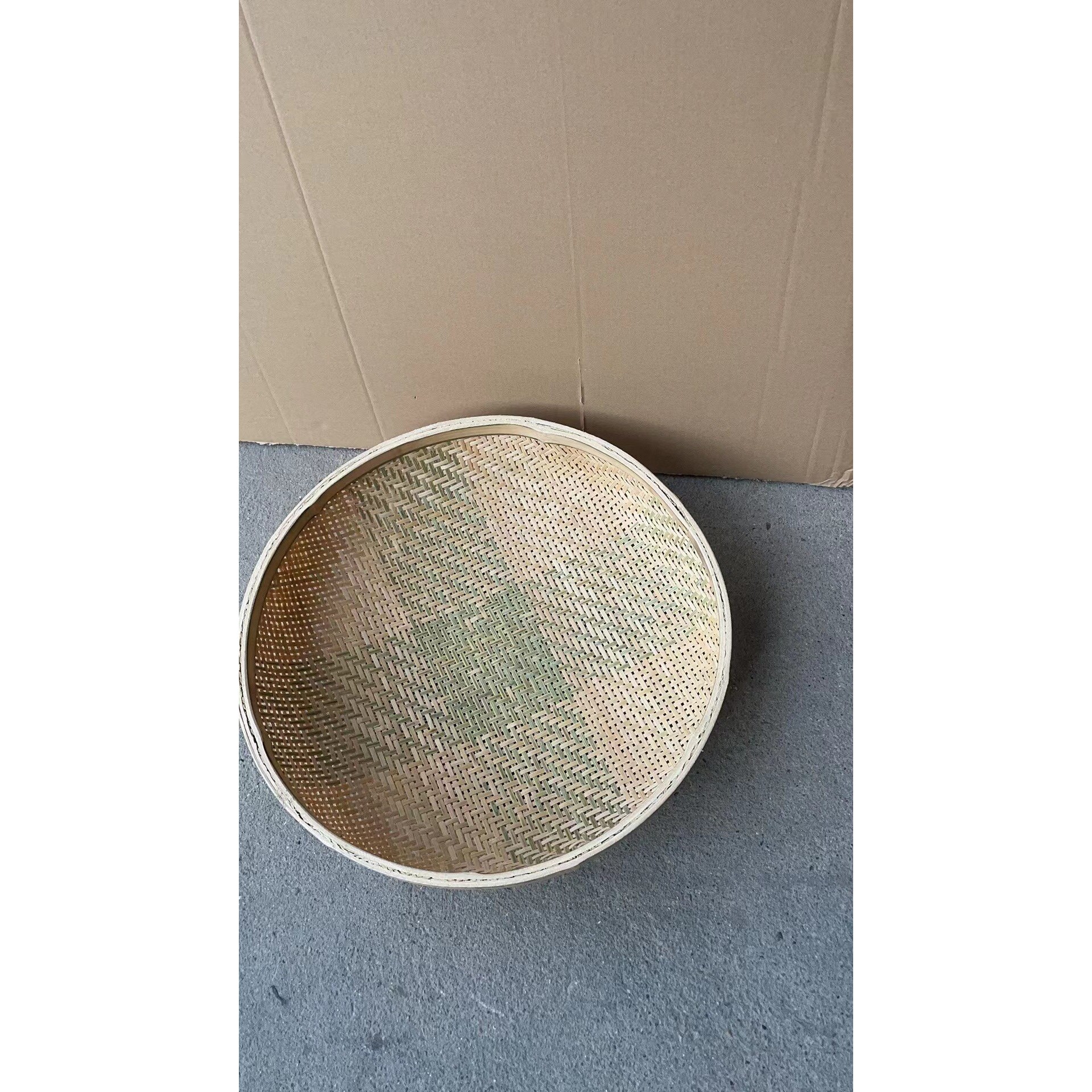 手工筛全竹筛带孔透气茶叶筛竹编筛制茶设备筛竹制品筛晾青筛