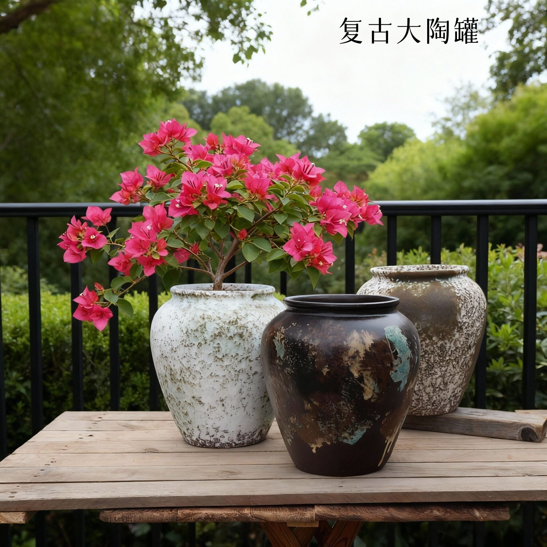 特大号室内落地种树三角梅幸福树龟背竹陶瓷花盆家用室外庭院盆栽
