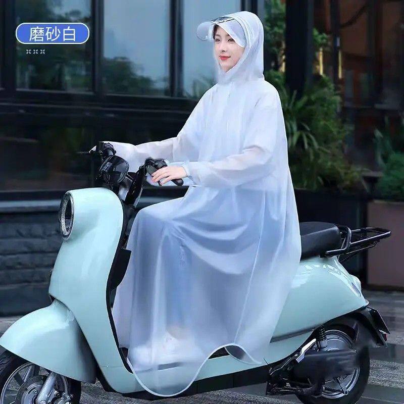 带袖电动车雨衣电动车水晶加厚雨衣全身一体式袖子雨披长款男女式