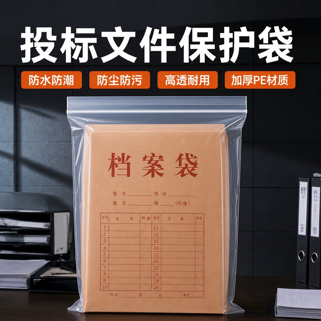 档案袋保护套投标密封袋防水档案袋文件保护袋防水pe自封袋Y382