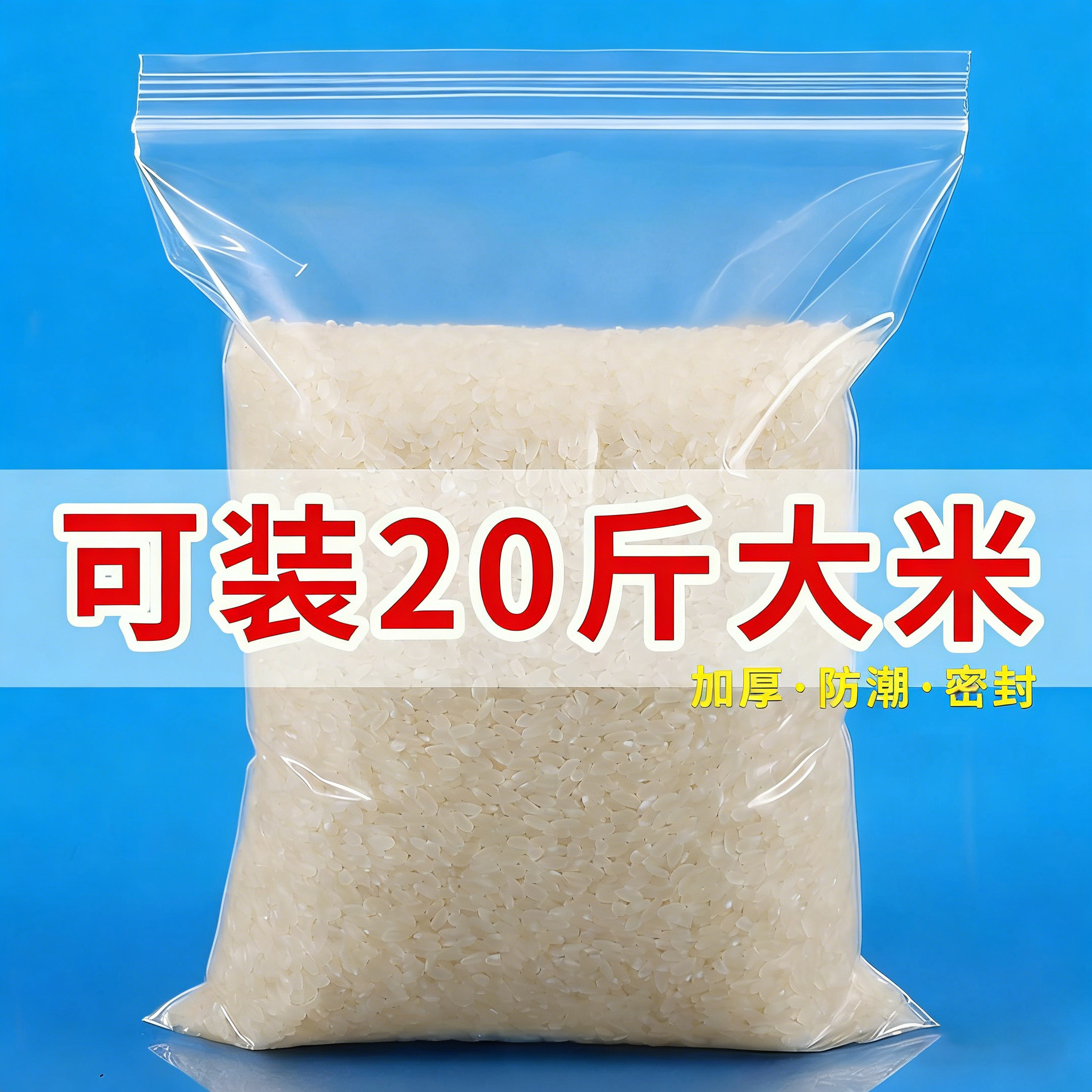 大米自封袋食品专用防潮杂粮密封袋分装袋一次性自封袋透明包装袋