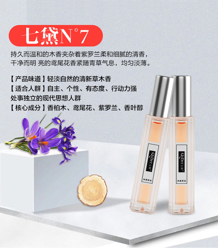 【官方正品授权】七黛体香原液_小七 不挑人的青草木质香 淡香型图片