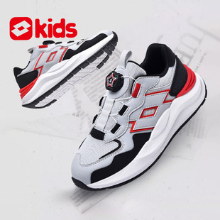 乐途童鞋运动鞋春季新款网面透气旋钮鞋中大童防滑耐磨跑步鞋男童