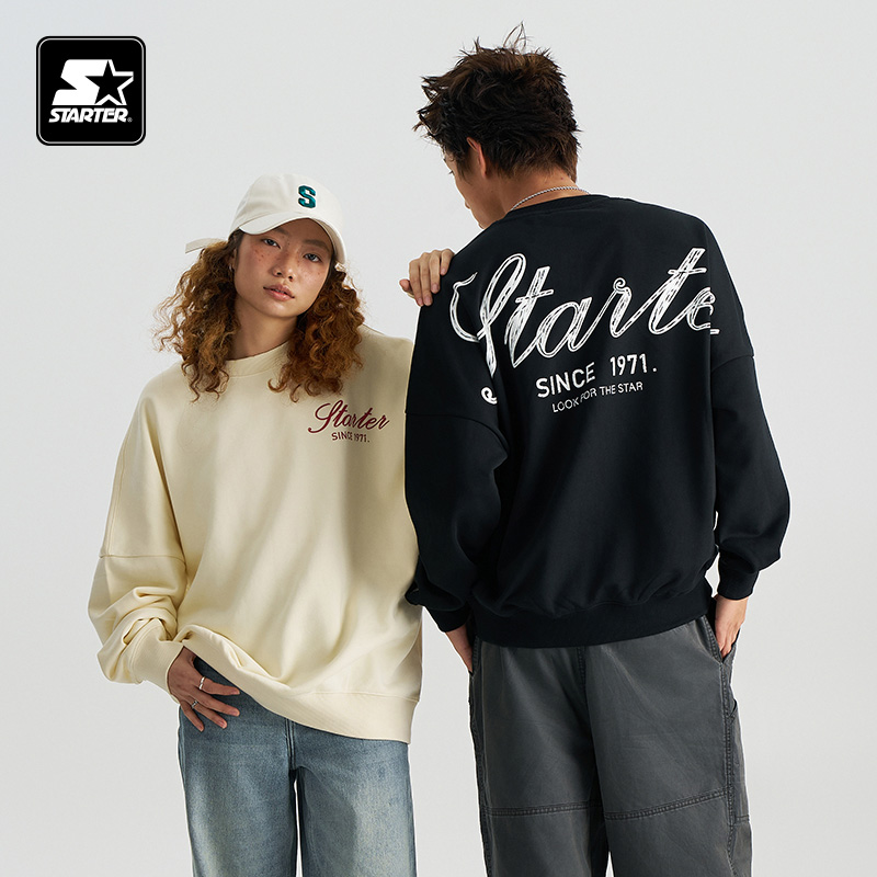 STARTER卫衣2024秋季新款男女同款宽松休闲复古百搭保暖圆领上衣