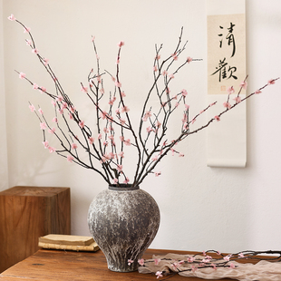 梅花樱花干枝干树枝装 饰摆件高级艺术插花侘寂风干花花束客厅摆设