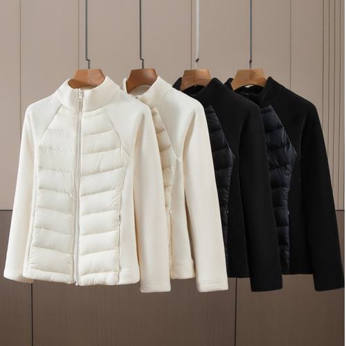 2025新款拼接内胆lulu家同款立领轻薄羽绒棉服女短款运动跑步外套