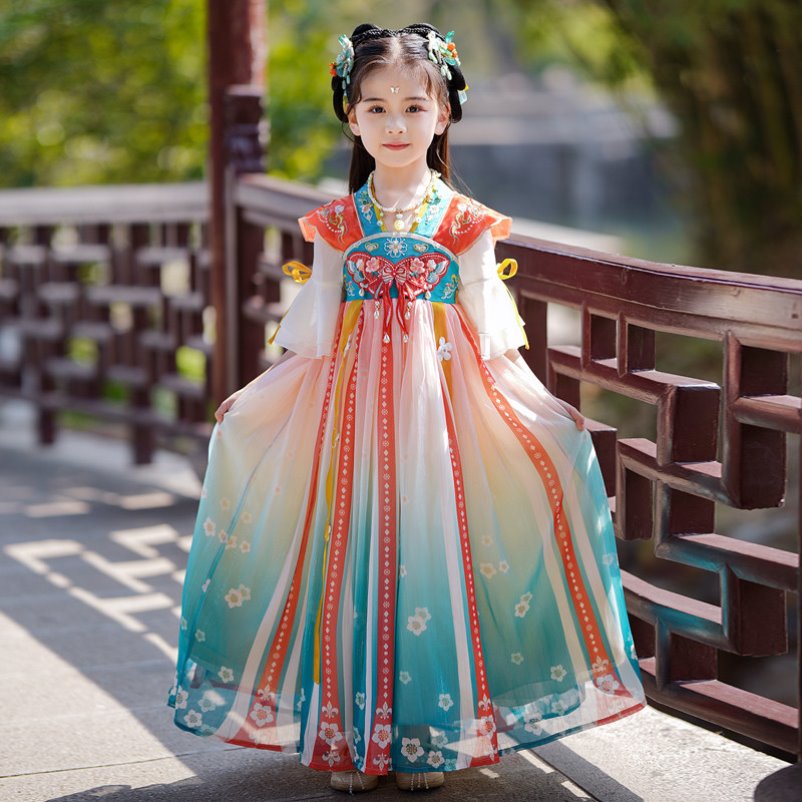 女童汉服古风超仙唐装女中国风齐胸襦裙女宝宝2026新款儿童连衣裙