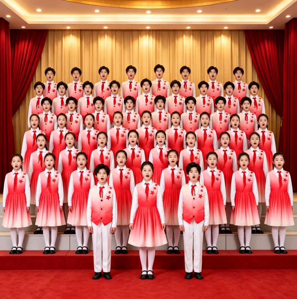 小学生红色合唱朗诵演出服女童男童爱国主题儿童诗歌演讲比赛服装图片