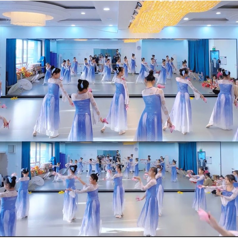 如梦令舞蹈秧歌表演服古典舞飘逸演出服装女童身韵纱衣汉服伞道具