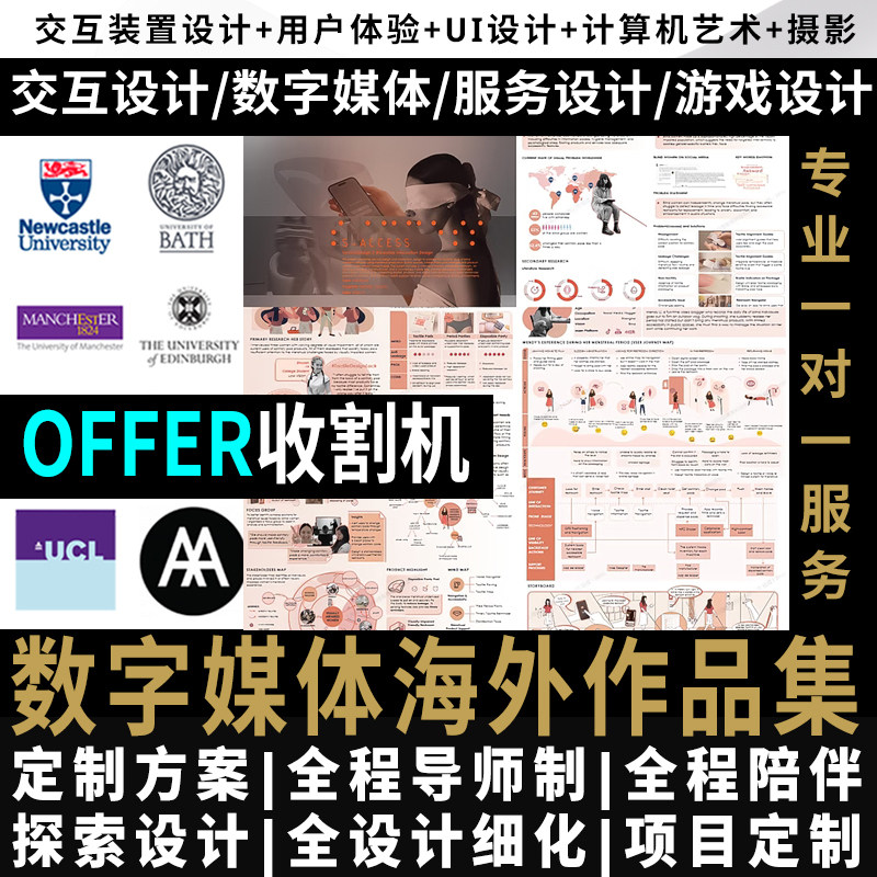 数字媒体艺术技术作品集出国服务方案作品集uiux交互设计代制作