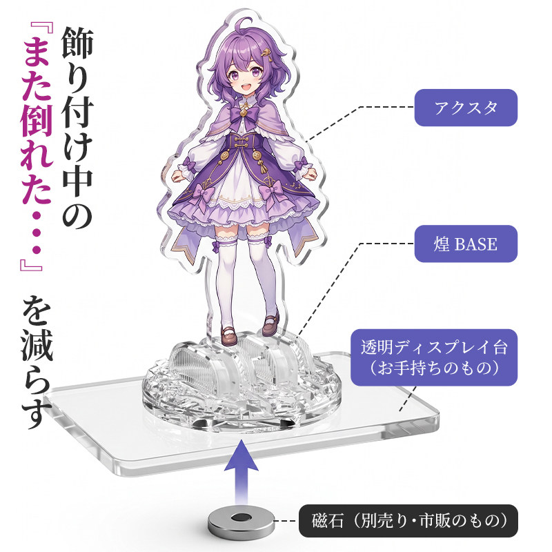 日本亚克力磁吸立牌展示架高透ins风桌面人型立牌多用途展示收纳