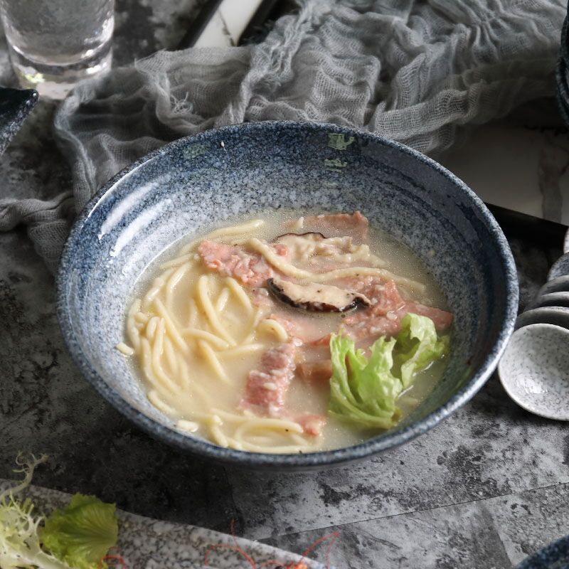 韩式陶瓷面碗斗笠碗高脚碗大碗汤碗饭碗饭盒食堂学生宿舍碗泡面碗