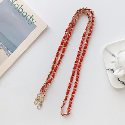 110cm leather metal long strap chain lanyard mobile wallet S