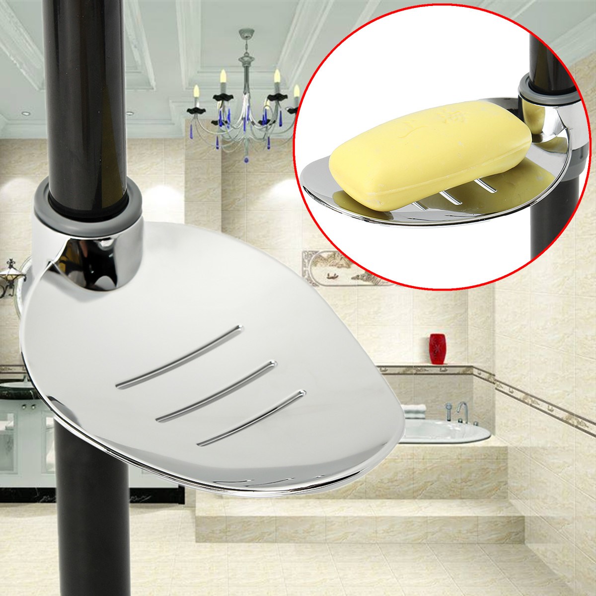Soap Dish Box Soap Holder 22-25mm ABS Plastic Rail Soap Pall