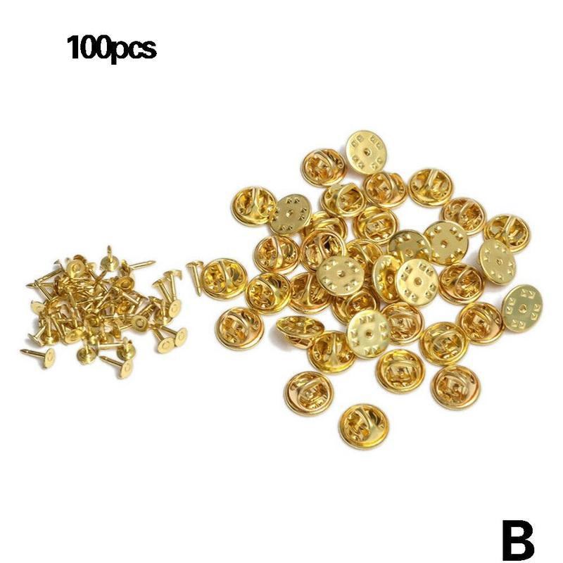 12mm 100pcs Badge Hat Pin Backs Metal Tacks Butterfly Clutch
