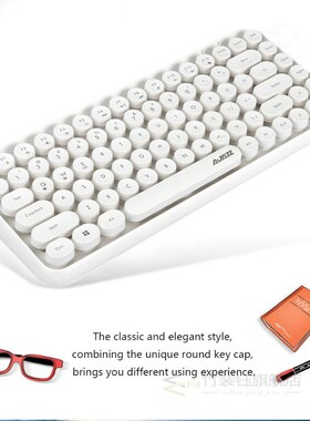 Ajazz 308i Wireless Bluetooth Keyboard 84 Classic Round Key