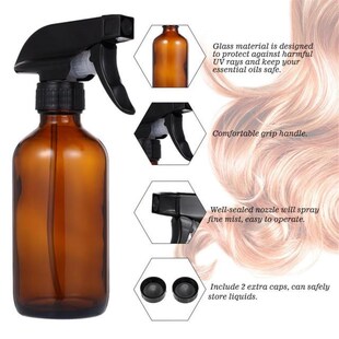 250/500ML Amber Glass Spray Bottles Water Sprayer Trigger Fo