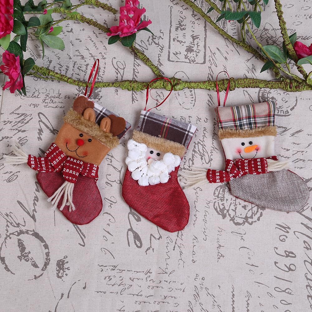 christmas socks gift bags soft with snowman santa elk cute c