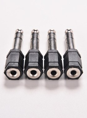 2Pcs Stereo Mic Plug Adapter Jack Connector Adaptor 6.5mm 1/