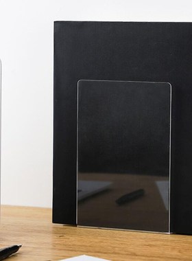 1Pc Transparent Acrylic Bookend Stand Bookshelf Desktop Deco