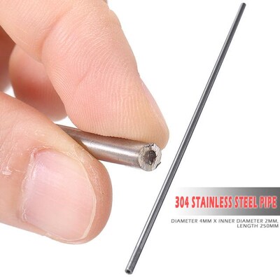 1pc Silver Stainless Seamless Steel Capillary Round Tube 4mm