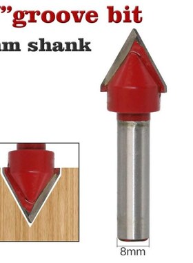 1Pc 8mm V Bit CNC Solid Carbide End Mill Tungsten Steel Wood