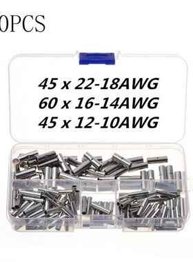 600/150/100/50Pcs AWG 22-10 Copper Tinned Splice Crimp Termi
