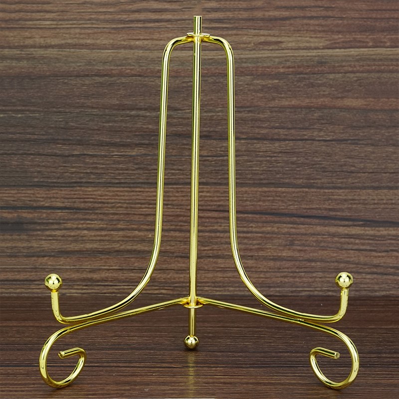 Iron Display Stand Gold Iron Easel Plate Display Photo Holde