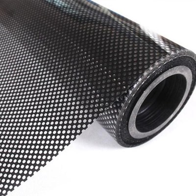 Self Adhesive Perforated Mesh Window Film Black Dotted One W