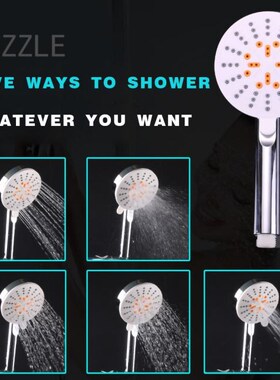 5 Modes Rain Shower Head Square Water Saving Showerhead 3 Mo