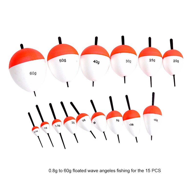 15/10/8/6pcs/Set EPS Fishing Floats Set 0.8g-60g Sea Fish Fl