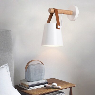 Hot Modern Wall Lamp Wood Iron Led Sconce Bedroom Decor Ligh