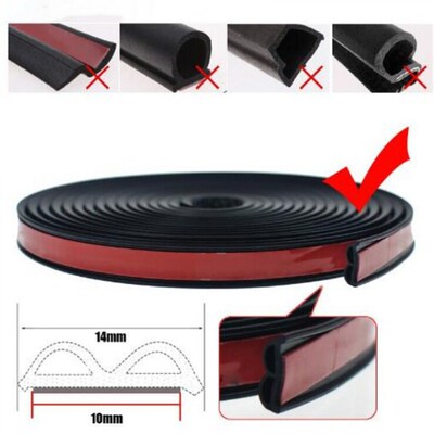 Car Door Seal Strips Sticker B Shape Weatherstrip Rubber Sea