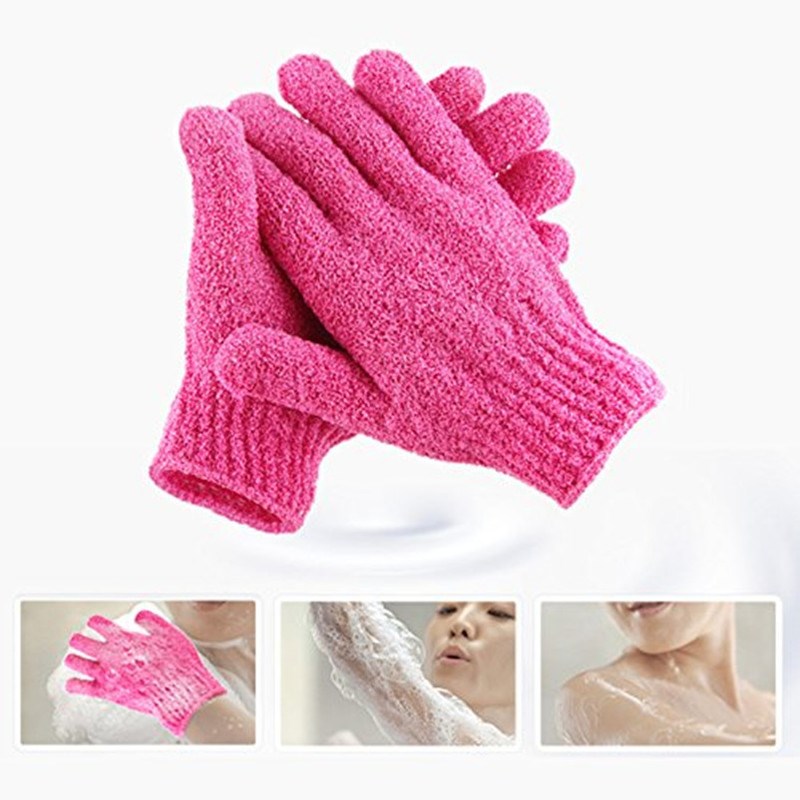 2pcs Bath Body Shower Exfoliating Scrubber Glove Wash Skin S