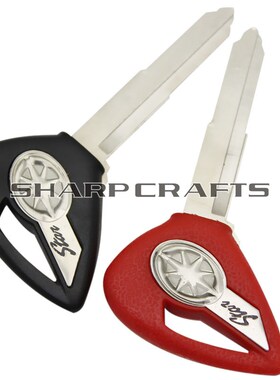 Black / Red Motorcycle Blank Key ncut Blade  YAMAHA Dragstar