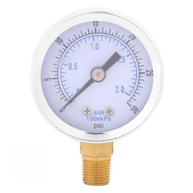 Vacuum Manometer 0-30psi 0-2bar Mini Dial Water Oil Compress