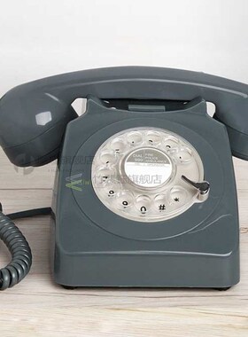 revolve dial Vintage pink begie Black landline telephone Pla