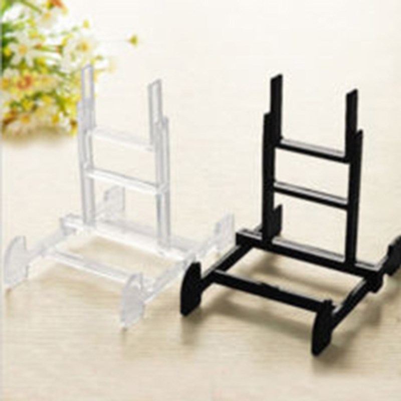 Transparent/black Adjustable display stand Easel Bowl Plate