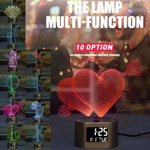 Romantic Love 3D Lamp Heart-shaped Balloon Acrylic LED Night